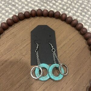 Turquoise and Silver Dangle Earrings
